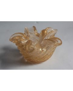 Murano Cendrier et écrase cigare verre poudre d'or Barovier Toso