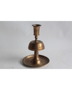 Bougeoir bronze gravé Iran Qadjar Perse XIXe siècle