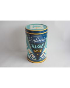 Boîte tôle lithographiée bonbons Elgé Dole