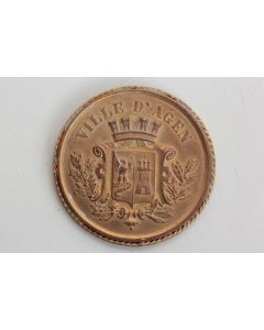 Médaille Ville d'Agen 1888  Souvenir du passage Mr Carnot Président