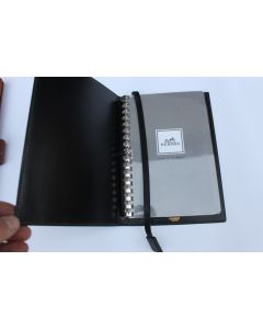 HERMES Grand répertoire téléphonique cuir noir