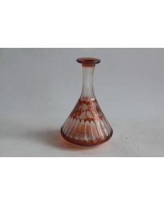 Vase Flacon cristal de Bohème taillé ambre