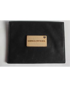SONIA RYKIEL Petite pochette enveloppe cuir noir