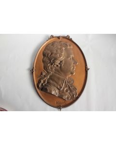 Grand Bas relief bronze Portrait Mozart