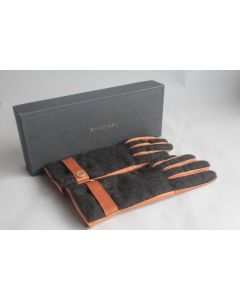 BULGARI Gants cuir cachemire 6 1/2