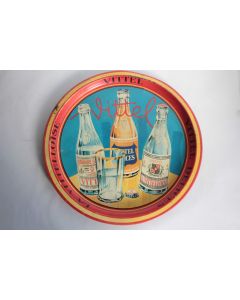 Plateau publicitaire tôle Vittel La vittelloise 1950