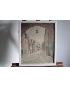 Tableau peinture M.F. Mercier Dinan Vue du Jerzual