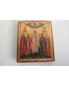Icône orthodoxe russe Synaxe des saints XIXe siècle