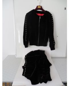 Veste + pantalon velours de soie Haute Couture TSAR pièce unique