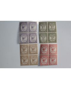 Timbres taxe Monaco recouvrement valeurs impayées bloc x4 neuf 1924