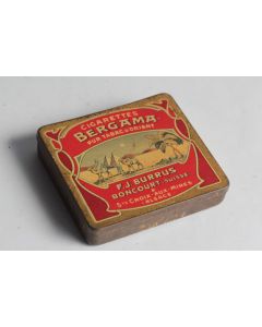 Boîte à Cigarettes tôle Bergama F.J. Burrus Suisse