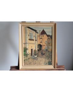 Tableau peinture Hirsch Krems an der Donau Église Autriche Art naïf