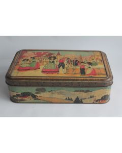 Boîte à biscuits tôle lithographiée Alsace Gaston Maréchaux