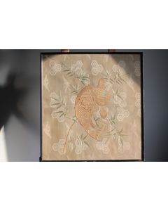 Tableau soie brodée Carpe Chine Asie