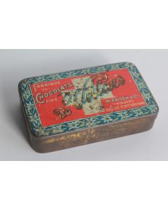 Boîte tôle lithographiée Chocolats de Villars Fribourg Suisse