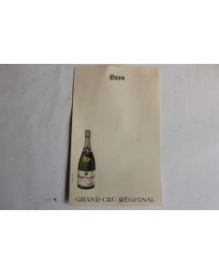 Menu gaufré Royal Seyssel Grand cru régional Champagne