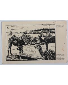 CPA Libie Arrivo di carovana Xilographie de Gavasci 1934