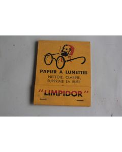 Ancien Papier à lunettes Limpidor échantillon publicitaire