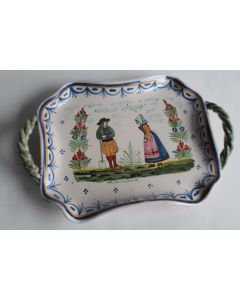 Plateau faïence Henriot Quimper Couple Bretons