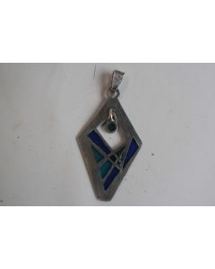 Pendentif argent et émail plique à jour
