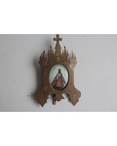 Peinture miniature sur porcelaine Notre Dame de Hal Vierge noire