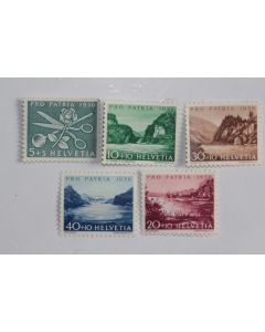 Timbres Suisse Pro Patria représentation symbolique 1956 neufs