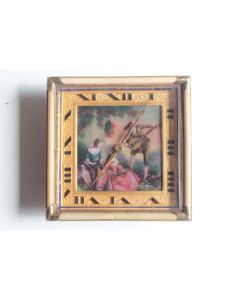Montre de bureau scène galante émaillée Art Déco