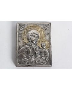 Icône orthodoxe argent Vierge à l'enfant