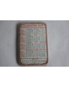 Miroir de poche publicitaire Calendrier 1929 Dreyfus Chaussures Paris