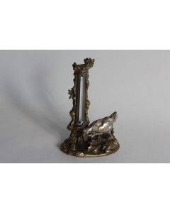 Thermomètre bronze XIXe siècle Poule
