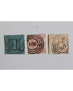 Timbres Allemagne tour et Taxis 1851 oblitéré annulé 301