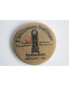 Miroir de poche publicitaire Horloger F. Wullimann-Dörflinger Grenchen