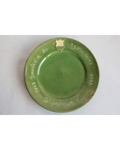 Assiette terre vernissée Souvenir du centenaire St Saphorin  Suisse