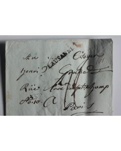 Pli marque postale Suisse cachet linéaire Lausanne avant 1840