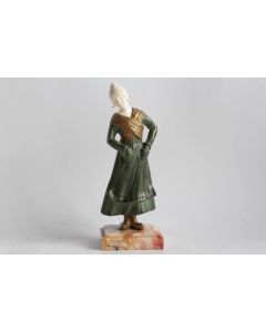Bronze Chryséléphantine Solange BERTRAND Jeune Hollandaise