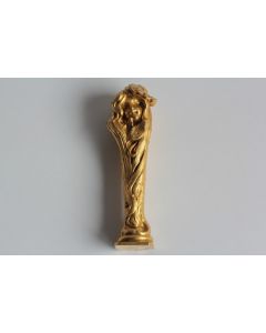 Charles KORSCHANN Sceau bronze doré Femme Art Nouveau