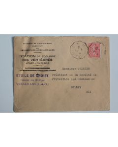 Enveloppe Ministère de l'agriculture cachet Versailles 1927