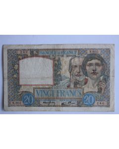 Billet 20 Francs science et travail type 1940 France 01-08-1940