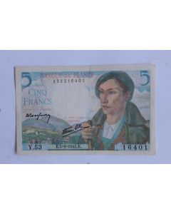 Billet 5 Francs berger type 1943 France