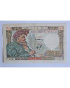 Billet 50 Francs Jacques Coeur type 1941 France 24-04-1941