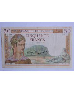 Billet 50 Francs Cérès type 1933 France 15-11-1934