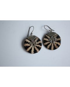 Bijoux paire de pendentifs d'oreilles argent nacre