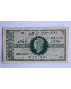 Billet 1000 Francs Marianne type 1945 chiffres maigres France