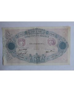 Billet 500 Francs bleu et rose type 1888 modifié France S.2690