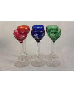 6 Verres à liqueur Cristal de Bohème overlay