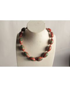 Collier porcelaine et argent Dragons Chine