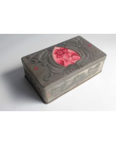 Boîte biscuits tôle lithographiée Olibet gaufrée Art Nouveau