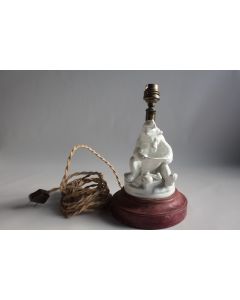 Pied de lampe Ours pipe journal porcelaine Forêt noire