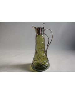 Aiguière verre irisé Autriche Art Nouveau