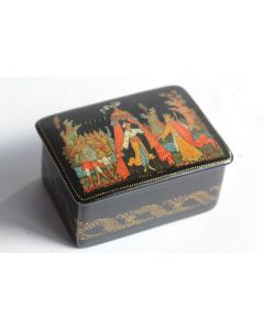 Boîte laquée Russe Palekh Golden Cockrel Olga Kolygina 1993